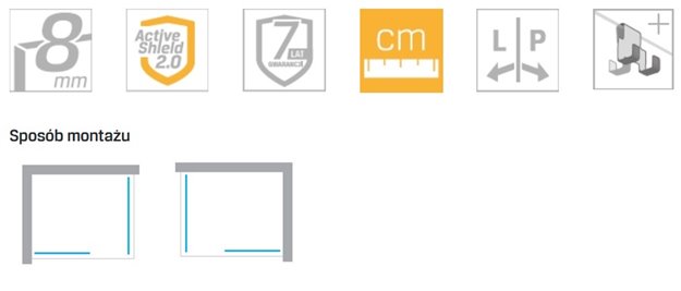 Ścianka prysznicowa 130x80 EXK-1270 New Modus New Trendy