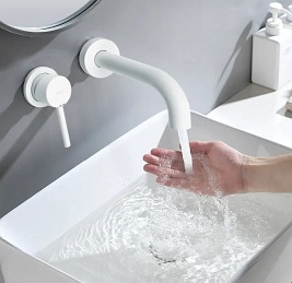 Bateria umywalkowa w kolorze białym Lungo White Rea