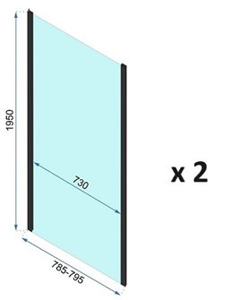 Czarna kabina prysznicowa przyścienna 110x80 Rapid Slide Rea