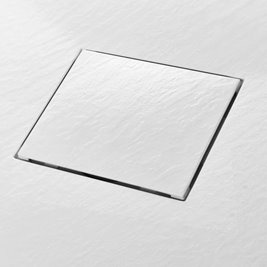 Brodzik kwadratowy biały struktura kamienia smc 90x90 Magnum White Rea