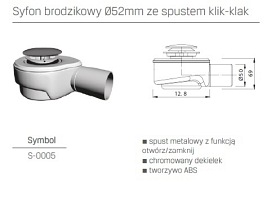Syfon brodzikowy 52 mm S-0005 New Trendy