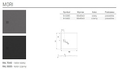 Brodzik kwadratowy 90x90 szary New Trendy Mori B-0395