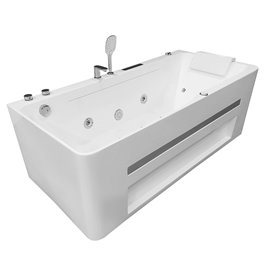 Przyścienna wanna z hydromasażem prostokątna konglomerat 170x80 cm MO-1803AB