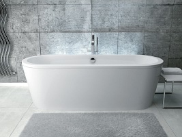 Wanna wolnostojąca Victoria 160 cm syfon chrom z przelewem Besco