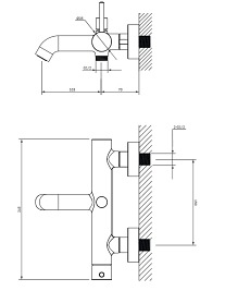 Bateria wannowa z zestawem prysznicowym Y1231CP Omnires Y miedź