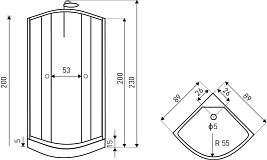 Kabina z hydromasażem niski brodzikiem 90x90 Strada Kerra