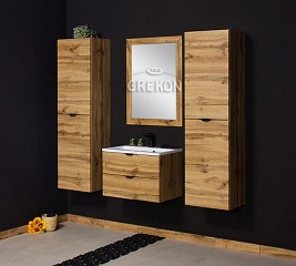 Szafka łazienkowa z umywalką wisząca dąb naturalny 60 cm Victa Gante