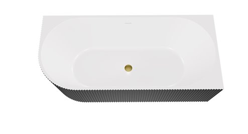 Denaya Besco B&W czarno-biała wanna wolnostojąca 150 cm prawa syfon złoty WASB-150DPG