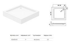 Kabina prysznicowa z brodzikiem 80x80 Feria New Trendy