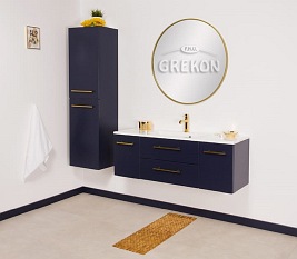 Szafka wisząca z umywalką granatowy mat 120 cm Belli Gold Gante