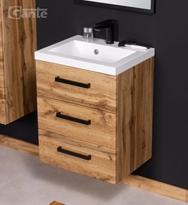 Szafka wisząca z umywalką 50 cm kolor dąb naturalny 39/3 seria Fokus Loft Gante