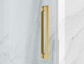 Kabina prysznicowa narożna 130x70 cm szkło 8mm przeźroczyste profile złoty połysk Swiss Liniger