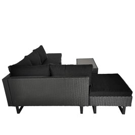 Zestaw mebli ogrodowych z technorattanu narożnik tarasowy Lime czarny