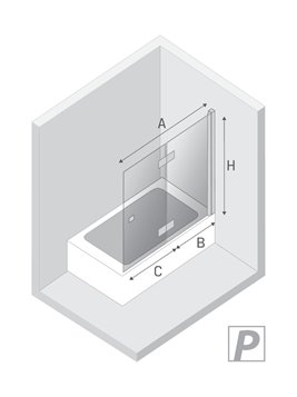 Czarny parawan wannowy 100x140 cm prawy P-0042 New Soleo Black New Trendy