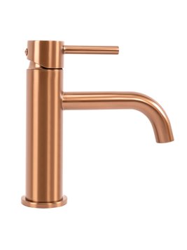 Bateria umywalkowa niska Lungo Rea miedź szczotkowana