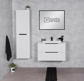 Szafka łazienkowa wisząca frezowana z umywalką 80 cm 46/2 Sydney kolor biały