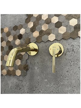 Bateria umywalkowa podtynkowa box Rea Argon złoty połysk