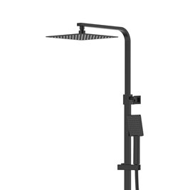 Kolumna natryskowa w kolorze czarnym termostat z wylewką deszczownica kwadratowa CMN02TBLW Ango Corsan