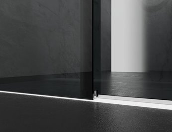 Kabina prysznicowa narożna 105x70 cm szkło 8mm grafitowe profile chrom Swiss Liniger