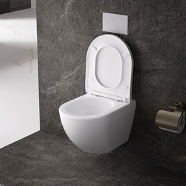 Biała miska wc wisząca Rimless Nero Tornado NERO-WH-02 Hydrosan