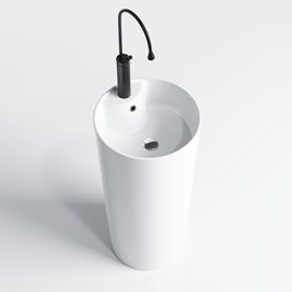 Umywalka wolnostojąca ceramiczna owalna biała 85x40 cm LINO-WH-400