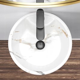 Umywalka wolnostojąca ceramiczna Blanka Marble Marmur Rea