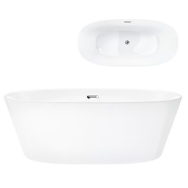 Wanna akrylowa, wolnostojąca Salina Corsan 170 cm korek klik-klak chrom