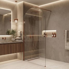 Zaokrąglone szkło walk-in zbliżenie