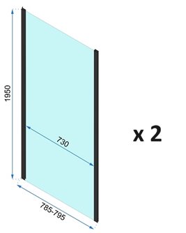 Czarna kabina prysznicowa przyścienna 80x80 Rapid Fold Rea