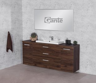 Szafka łazienkowa wisząca z umywalką nablatową 180 cm 39/3 Fokus kolor orzech