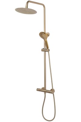 Złoty szczotkowany zestaw prysznicowy termostatem Vincent Rea Gold Brush