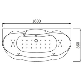Wanna z hydromasażem przyścienna 160x88 cm Parma 924 Hydrosan
