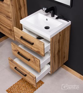 Szafka wisząca z umywalką 50 cm kolor dąb naturalny 39/3 seria Fokus Loft Gante