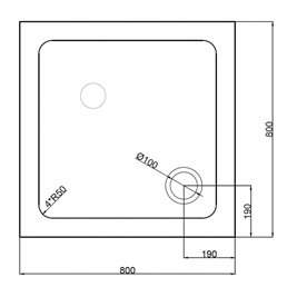 Brodzik kwadratowy slim 80x80 ST02A biały