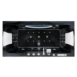 Czarna prostokątna wanna z hydromasażem 170x84 cm Iris 933C Hydrosan