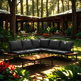 Zestaw mebli ogrodowych metalowych stół i narożnik Toba zdjęcie 13