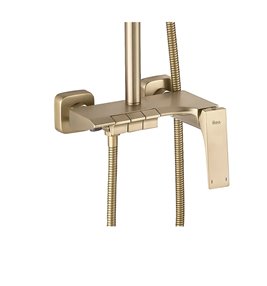 Zestaw prysznicowy natynkowy złoty szczotkowany Joe Rea