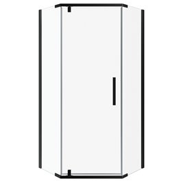 Czarna kabina prysznicowa pięciokątna 90x90 cm Stylio BKM502PTK+