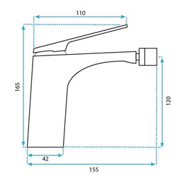Czarna bateria bidetowa Avalon Rea