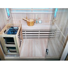 Sauna fińska 4 osobowa wysokotemperaturowa 4,5KW Harvia 150x120 cm Kemi3