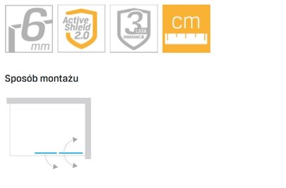 Czarny parawan wannowy 100x140 cm prawy P-0042 New Soleo Black New Trendy