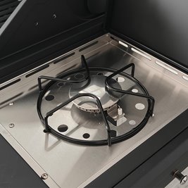 Grill gazowy ZEUS-D kolor czarny ruszt żeliwny moc 17,5 kW + pokrowiec + palnik boczny + LED