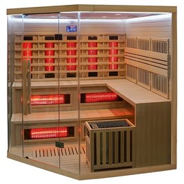 Sauna Combo na podczerwień + fińska 6 osobowa 200x200 cm Moss2 8KW