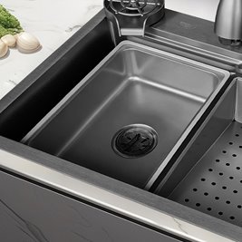 Zlewozmywak kuchenny stalowy jednokomorowy czarny COBA 75X46 ASI 304