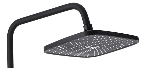 Czarny zestaw prysznicowy z wylewką Storm Rea