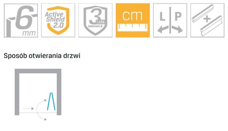 Czarne drzwi prysznicowe 90 cm prawe D-0224A New Soleo Black New Trendy