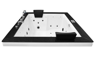 Brązowa prostokątna wanna z hydromasażem 180x150 cm MUS-1089B