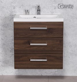 Szafka łazienkowa wisząca z umywalką 60 cm 39/3 Fokus kolor orzech