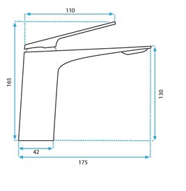 Złota bateria umywalkowa niska Avalon Rea