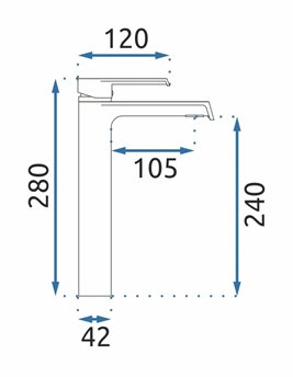 Chromowana bateria umywalkowa wysoka Hass Rea